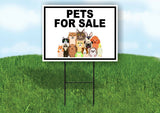 PETS FOR SALE WITH PICTURE AND BORDER Yard Sign with Stand LAWN SIGN