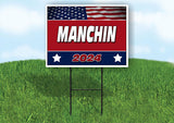 MANCHIN FLAG RED 2024 18inx24in Yard Road Sign w/ Stand