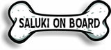 Dog on Board Saluki Bone Car Magnet Bumper Sticker 3"x7"