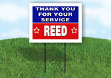 REED THANK YOU SERVICE 18 in x 24 in Yard Sign Road Sign with Stand