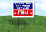 ATHENA THANK YOU SERVICE 18 in x 24 in Yard Sign Road Sign with Stand