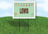 LEWIS WELCOME BABY GREEN  18 in x 24 in Yard Sign Road Sign with Stand