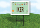 IKER WELCOME BABY GREEN  18 in x 24 in Yard Sign Road Sign with Stand