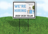 WE ARE HIRING JOIN OUR TEAM BLACK BLUE 18inx24in Yard Road Sign w/ Stand