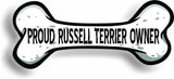 Proud Russell Terrier Owner Bone Car Magnet Bumper Sticker 3"x7"