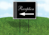 RECEPTION LACE SIDE LEFT ARROW BLACK with Stand LAWN SIGN Single sided