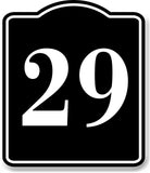 29 Bay Garage Door Plate Field Lane Gate Number BLACK Aluminum Composite Sign
