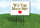 WILL YOU MARRY ME GOLD Yard Sign with Stand LAWN SIGN
