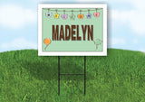 MADELYN WELCOME BABY GREEN  18 in x 24 in Yard Sign Road Sign with Stand