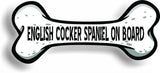 Dog on Board English Cocker Spaniel Bone Car Magnet Bumper Sticker 3"x7"