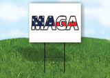 TRUMP MAGA  FLAG Yard Sign Road with Stand LAWN SIGN