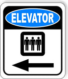 ELEVATOR LEFT ARROW Metal Aluminum composite sign