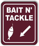 BAIT N TACKLE DIRECTIONAL 45 DEGREES DOWN LEFT ARROW Aluminum composite sign
