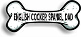 Dog Dad English Cocker Spaniel Bone Car Magnet Bumper Sticker 3"x7"
