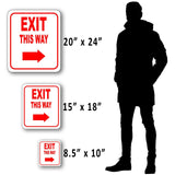 EXIT THIS WAY DIRECTIONAL RED 8 Arrow Variations Metal Aluminum composite sign
