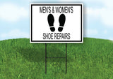 MENS WOMENS SHOE REPAIR BLACK Yard Sign with Stand LAWN SIGN