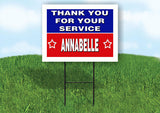ANNABELLE THANK YOU SERVICE 18 in x 24 in Yard Sign Road Sign with Stand