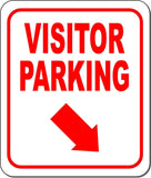 VISITOR PARKING DIRECTIONAL RED 8 Arrow Variations Metal Aluminum composite sign