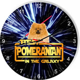 Best Pomeranian Dog Galaxy Wars Space Star Kitchen Livingroom Wall Clock