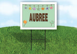AUBREE WELCOME BABY GREEN  18 in x 24 in Yard Sign Road Sign with Stand