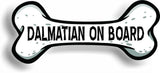 Dog on Board Dalmatian Bone Car Magnet Bumper Sticker 3"x7"