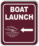 BOAT LAUNCH DIRECTIONAL LEFT ARROW CAMPING Metal Aluminum composite sign