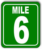 Mile 6 Distance Marker Green Running Race 5k Marathon Aluminum Composite Sign