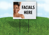 FACIALS HERE RELAX SPA BLACK Plastic Yard Sign ROAD SIGN with Stand