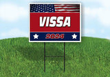 VISSA FLAG RED 2024 18inx24in Yard Road Sign w/ Stand