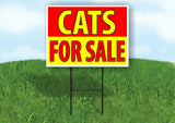 CATS FOR SALE RED YELLOW Plastic Yard Sign ROAD SIGN with Stand