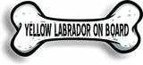 Dog on Board Yellow Labrador Bone Car Magnet Bumper Sticker 3"x7"