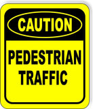 CAUTION Pedestrian Traffic METAL Aluminum Composite OSHA SAFETY Sign