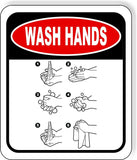 Wash hands cleaning instructions Metal Aluminum composite sign