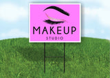 MAKEUP STUDIO PINK Plastic Yard Sign ROAD SIGN with Stand