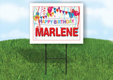 MARLENE HAPPY BIRTHDAY BALLOONS 18 in x 24 in Yard Sign Road Sign with Stand