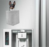 Toy Fox Terrier Dog in pocket Fridge Car Magnet Bumper Sticker App size 4"x7"