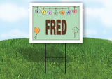 FRED WELCOME BABY GREEN  18 in x 24 in Yard Sign Road Sign with Stand