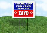 ZAYD THANK YOU SERVICE 18 in x 24 in Yard Sign Road Sign with Stand