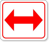 supplemental directional red double arrow Metal Aluminum Composite Sign