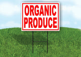 ORGANIC PRODUCE RED Yard Sign Road with Stand LAWN POSTER