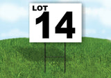 LOT 14 BLACK WHITE Yard Sign with Stand LAWN SIGN