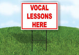 VOCAL LESSONS HERE RED 18 in x 24 in Yard Sign Road Sign with Stand