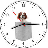Red and White Irish Setter In Your Pocket Dog kitchen living room Wall Clock