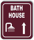 BATH HOUSE DIRECTIONAL ARROW TRAIL 8 Variations Metal Aluminum composite sign