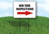 INSPECTIONS RIGHT ARROW RED_ NEW YORK Yard Sign with Stand LAWN SIGN