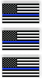 SET OF 3 Thin Blue Line American Police Flag Car MAGNET Magnetic Bumper Sticker