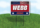 WEBB FLAG RED 2024 18inx24in Yard Road Sign w/ Stand