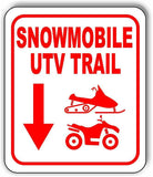 Snowmobile UTV TRAIL STRAIGHT ARROW RED Metal Aluminum composite sign