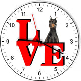 Doberman Pinscher Cute Puppy Dog kitchen living room Wall Clock