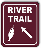 RIVER TRAIL DIRECTIONAL 45 DEGREES UP LEFT ARROW Metal Aluminum composite sign